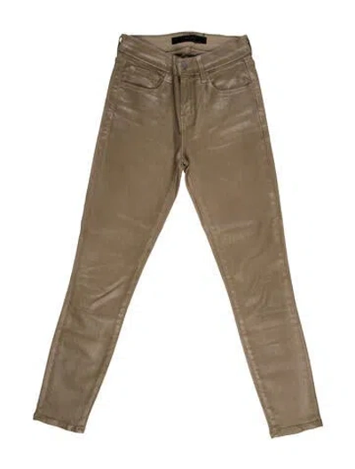 Pre-owned J Brand Mid-rise Skinny Leg Jeans In Green