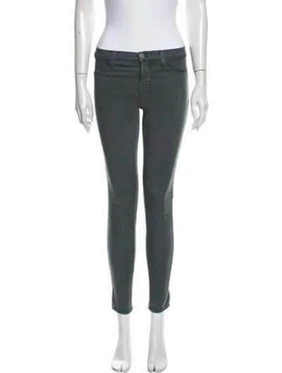 Pre-owned J Brand Mid-rise Skinny Leg Jeans In Green