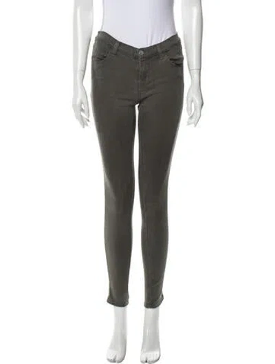 Pre-owned J Brand Mid-rise Skinny Leg Jeans In Green