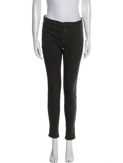 Pre-owned J Brand Mid-rise Skinny Leg Jeans In Green