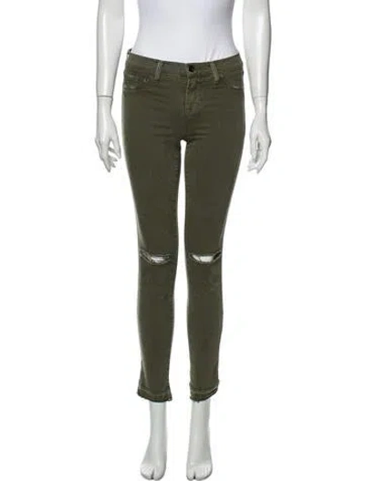 Pre-owned J Brand Mid-rise Skinny Leg Jeans In Green