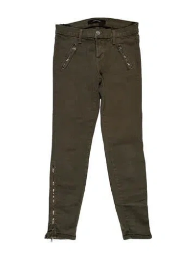 Pre-owned J Brand Mid-rise Skinny Leg Jeans In Green