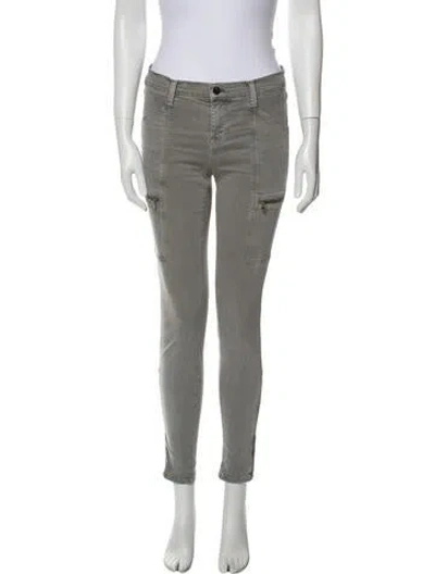 Pre-owned J Brand Mid-rise Skinny Leg Jeans In Green