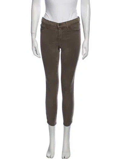 Pre-owned J Brand Mid-rise Skinny Leg Jeans In Green