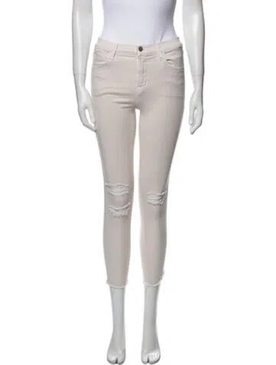 Pre-owned J Brand Mid-rise Skinny Leg Jeans In Neutral