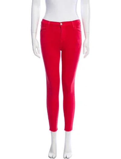 Pre-owned J Brand Mid-rise Skinny Leg Jeans In Pink