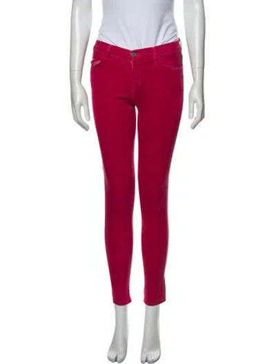Pre-owned J Brand Mid-rise Skinny Leg Jeans In Pink