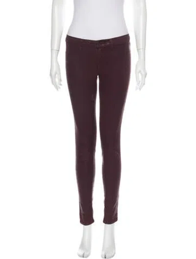 Pre-owned J Brand Mid-rise Skinny Leg Jeans In Purple