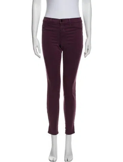 Pre-owned J Brand Mid-rise Skinny Leg Jeans In Red