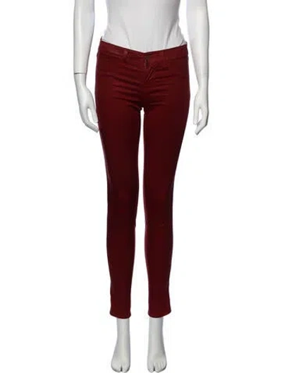 Pre-owned J Brand Mid-rise Skinny Leg Jeans In Red