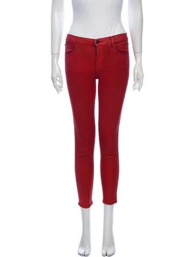 Pre-owned J Brand Mid-rise Skinny Leg Jeans In Red