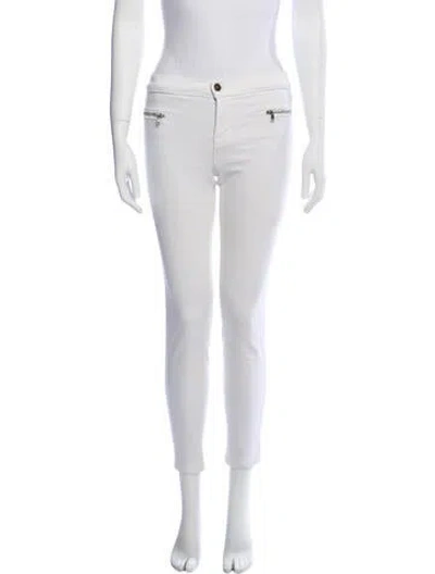 Pre-owned J Brand Mid-rise Skinny Leg Jeans In White