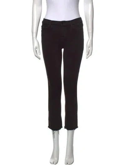 Pre-owned J Brand Mid-rise Straight Leg Jeans In Black
