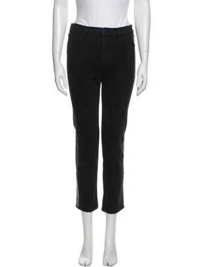 Pre-owned J Brand Mid-rise Straight Leg Jeans In Black