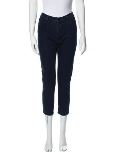 Pre-owned J Brand Mid-rise Straight Leg Jeans In Blue