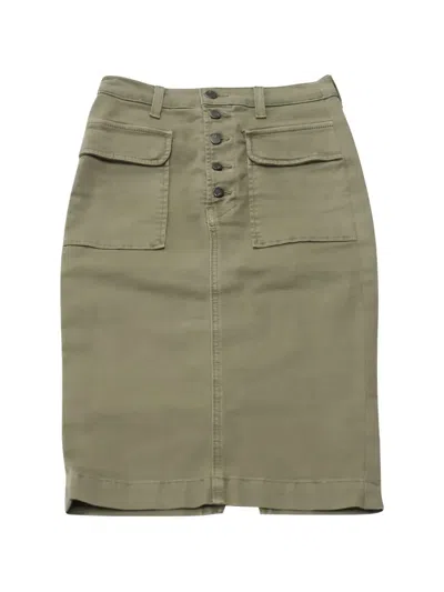 Pre-owned J Brand Patch-pocket Button Pencil Skirt In Green