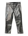 J Brand Ruby High Rise Crop Cigarette Jeans In Galactic Silver Lyocell In Silver