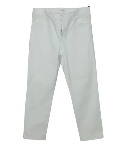 J Brand Ruby High Rise Crop Jeans In White Cotton In Gray