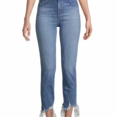 J Brand Ruby High Rise Cropped Raw Hem Jeans In Futurist Cigarette In Blue