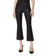 J Brand Selena Coated Mid Rise Crop Bootcut Flare Jeans In Galactic Black In Multi