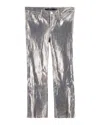 J Brand Selena Snake-effect Cropped Boot Trousers In Gold Lambskin Leather In Gold