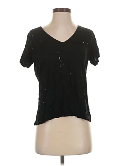 Pre-owned J Brand Short Sleeve Henley Shirt In Black
