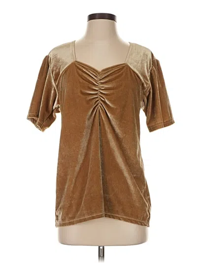 Pre-owned J Brand Short Sleeve Top Tan Sweetheart Neckline Tops