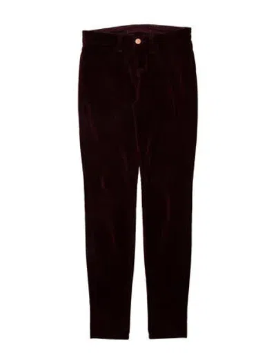 Pre-owned J Brand Skinny Leg Pants In Burgundy