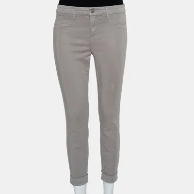 J Brand Stone Lyocell & Cotton Ankle Cuff Anja Pants In Gray