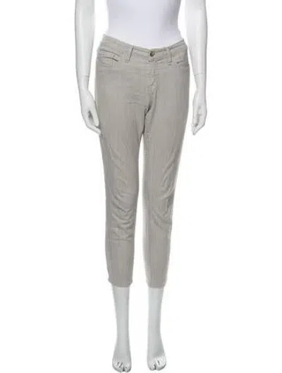 Pre-owned J Brand Striped Skinny Leg Pants In Gray