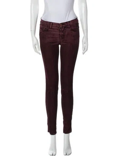 Pre-owned J Brand Striped Skinny Leg Pants In Red
