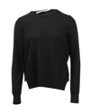 J Brand Sweater With Sheer Back In Black Wool In Black