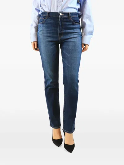 Pre-owned J Brand Teagan High-waisted Skinny Jeans In Blue