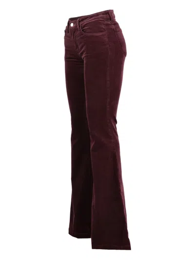 Pre-owned J Brand Velvet Flared Trousers In Purple