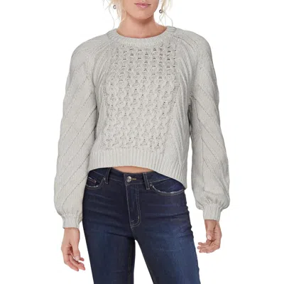 J Brand Womens Cable Knit Crop Pullover Sweater In Gray