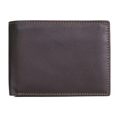 J. Buxton Mens Rfid Blocking Bifold Wallet In Brown