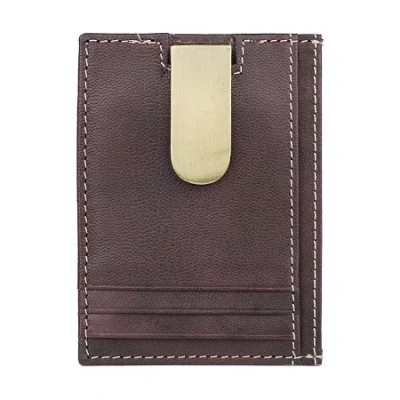 J. Buxton Mens Rfid Blocking Front Pocket Wallet In Brown
