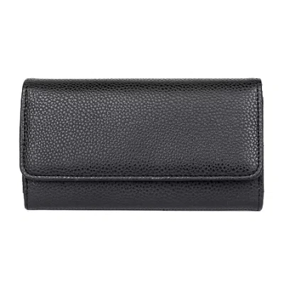 J. Buxton Womens Rfid Blocking Trifold Wallet In Black