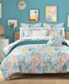 J By J Queen Bold Bahama Comforter Sets In Blue
