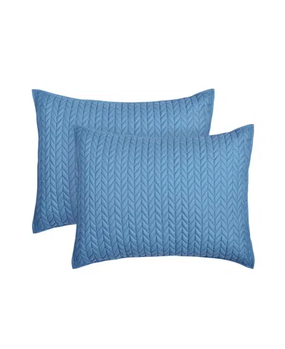 J By J Queen Cayman Quilted Sham, Standard In Blue