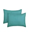 J By J Queen Cayman Quilted Sham, Standard In Turquoise