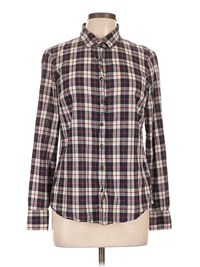 Pre-owned J. By J.crew Long Sleeve Button Down Shirt In Burgundy