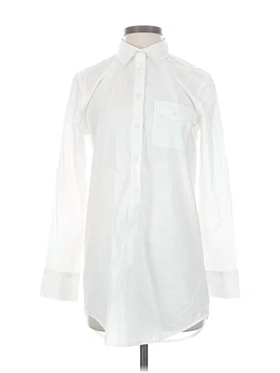 Pre-owned J. By J.crew Long Sleeve Button Down Shirt In White