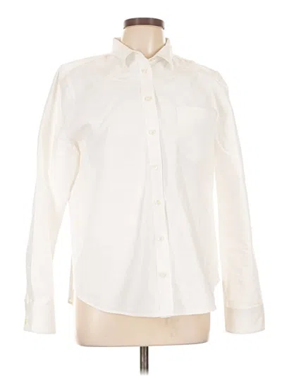 Pre-owned J. By J.crew Long Sleeve Button Down Shirt In White