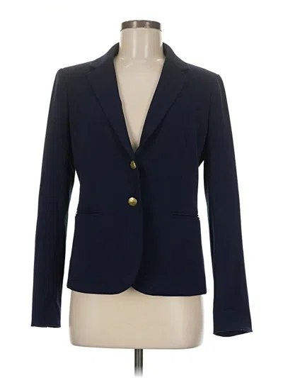 Pre-owned J. By J.crew Long Sleeve Top Blue Plunge Neckline Tops