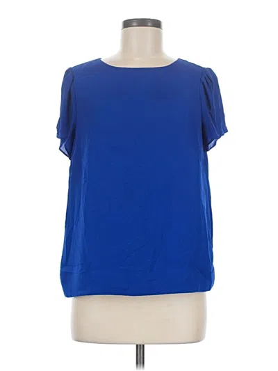 Pre-owned J. By J.crew Short Sleeve Blouse In Blue