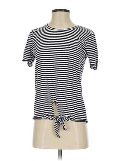 Pre-owned J. By J.crew Short Sleeve Top Black Boatneck Tops