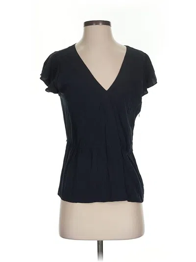 Pre-owned J. By J.crew Short Sleeve Top Black V Neck Tops