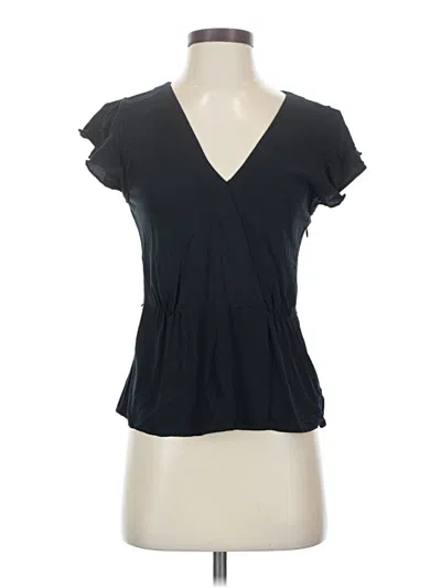 Pre-owned J. By J.crew Short Sleeve Top Black V-neck Tops