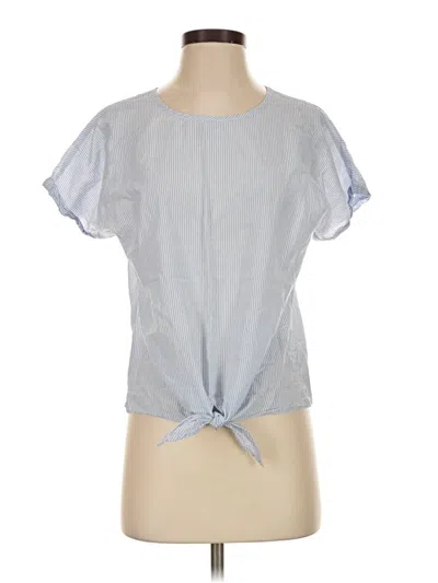 Pre-owned J. By J.crew Short Sleeve Top Blue Keyhole Neckline Tops